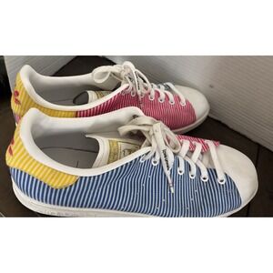 Adidas Stan Smith Pride Love Unites Men's 13 White Blue Pink Seersucker Sneakers